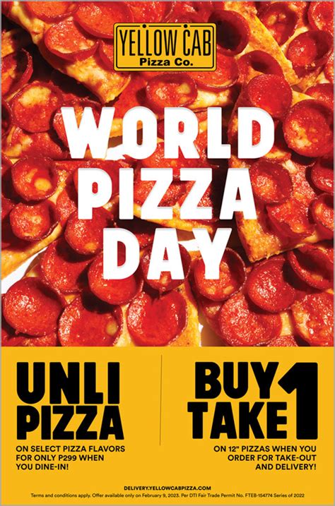 yellow cab promo today|Yellow Cab Unlimited Pizza For World Pizza Day .